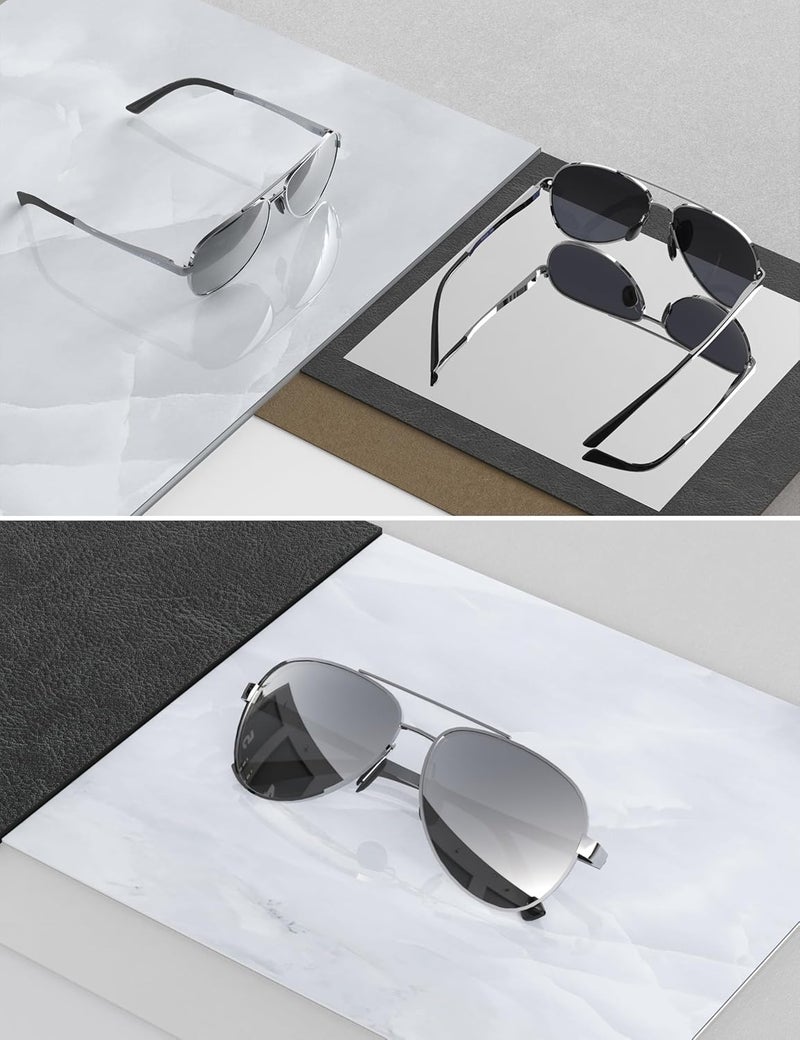 LUENX Aviator Sunglasses for Men Women Polarized - UV400 Protection, Stylish Shades, Driving, Outdoor Activities - Image 4