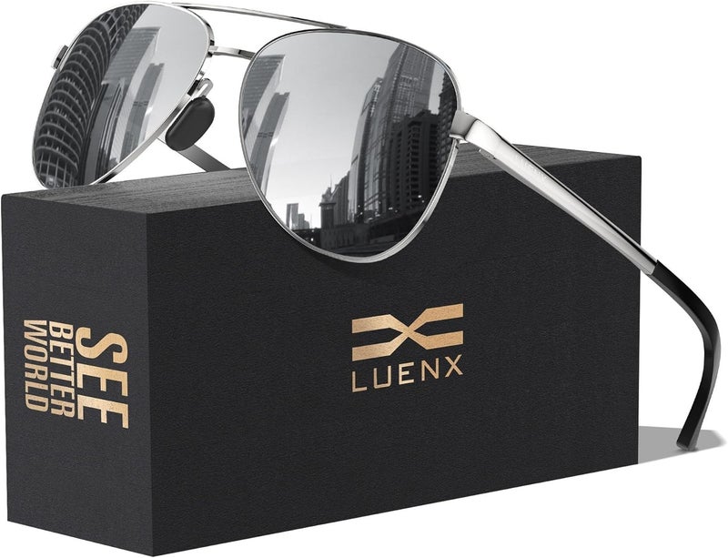 LUENX Aviator Sunglasses for Men Women Polarized - UV400 Protection, Stylish Shades, Driving, Outdoor Activities - Image 1