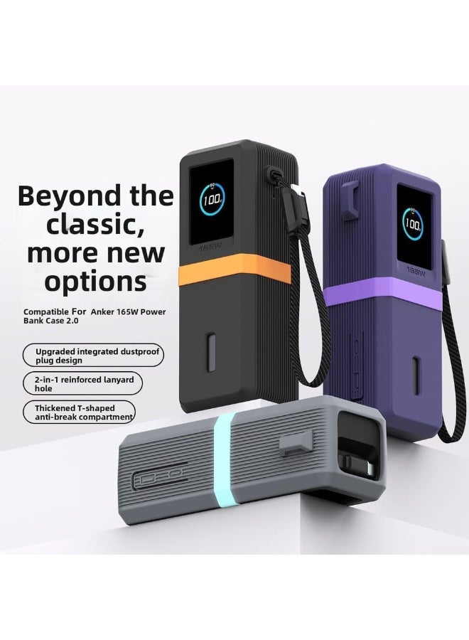 SIKAI Silicone Protective Case compatible with Anker Laptop Power Bank 165W (25000mAh) - Anti-shock, anti-scratch, non-slip design, washable, comfortable to hold, (N Black) - Image 3