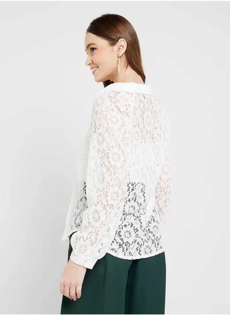 ELLA Lace Button Down Shirt