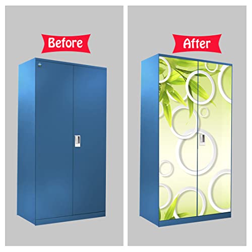 WallDaddy Self Adhesive Almirah Stickers, Wall Stickers, Decorative Sticker Wallpaper for Home Wardrobe Doors (Neem Gola Almirah) PVC Vinyl Size Large (39 x 84 Inch) - Image 5
