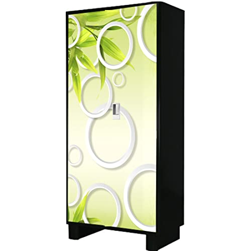 WallDaddy Self Adhesive Almirah Stickers, Wall Stickers, Decorative Sticker Wallpaper for Home Wardrobe Doors (Neem Gola Almirah) PVC Vinyl Size Large (39 x 84 Inch) - Image 3
