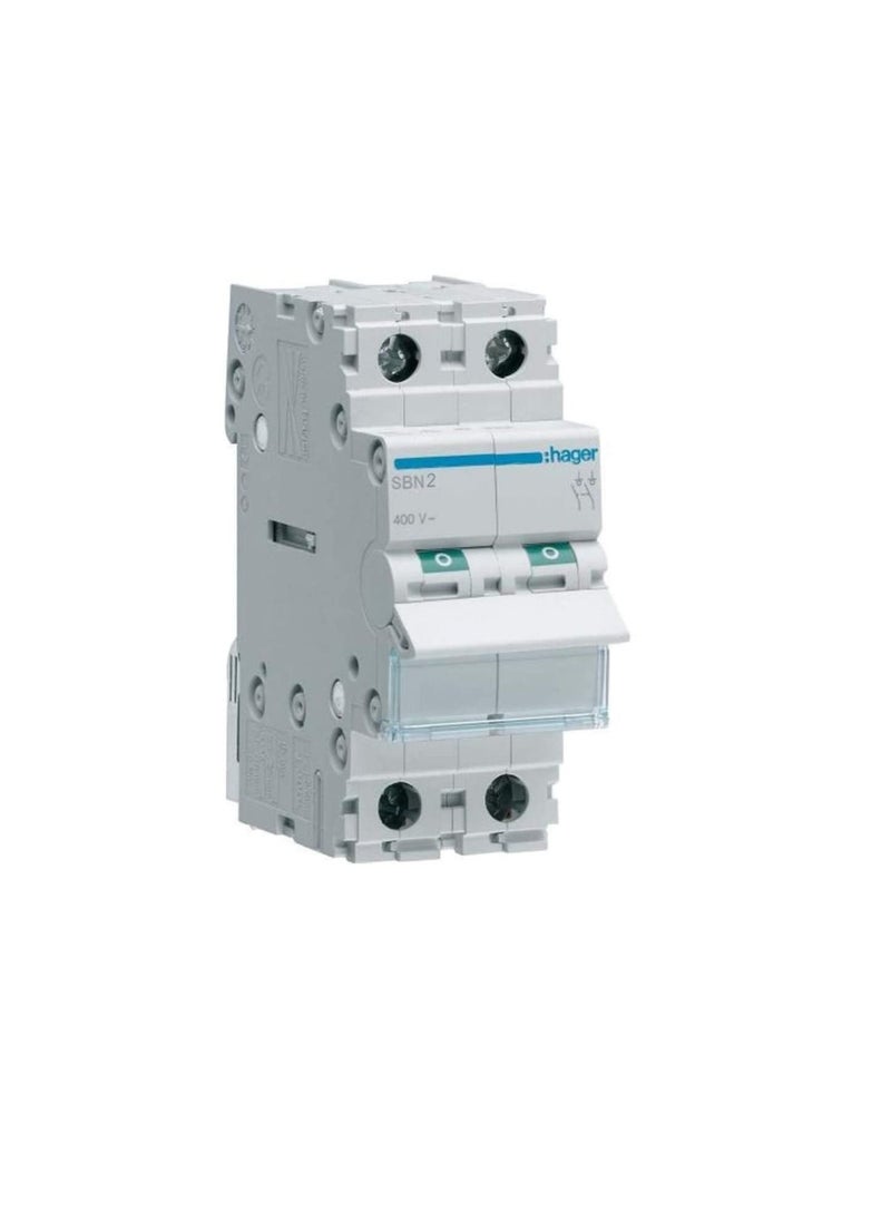Hager HAGER Double-Pole 63A 2POLE ISOLATOR SBN264N *ONEKONEKT*  - Image 2