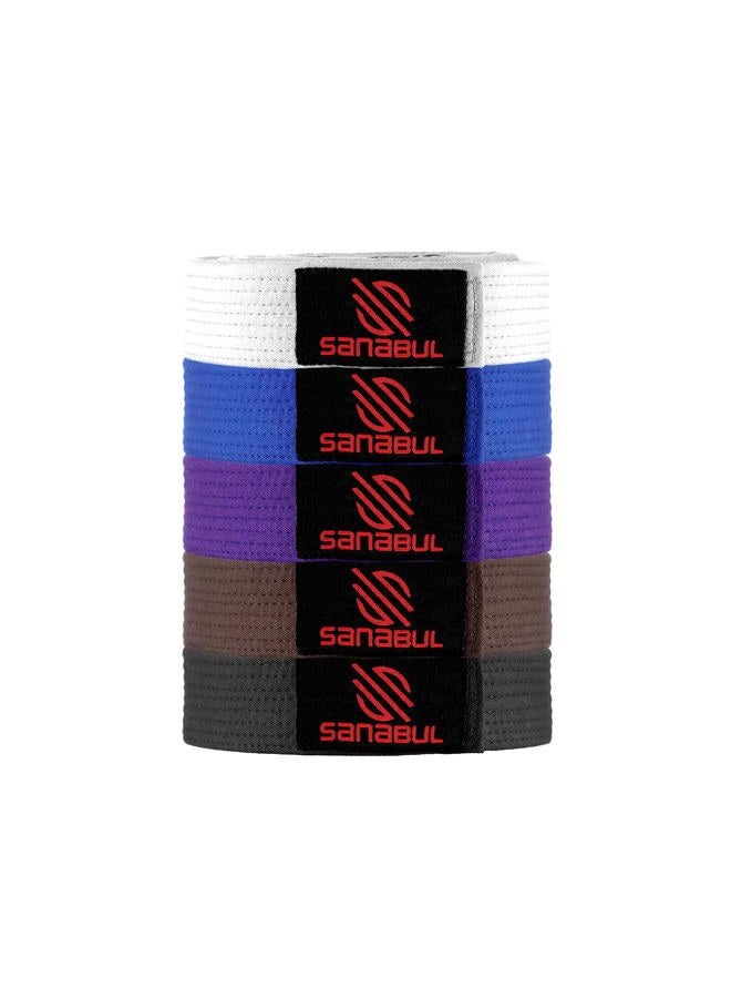 Sanabul  BJJ Belt Men & Women | Brazilian Jiu Jitsu Belt with Ranking Stripes Sleeve Bar | Kids Jiu Jitsu Gi | IBJJF Approved (BLACK,A1) - Image 1