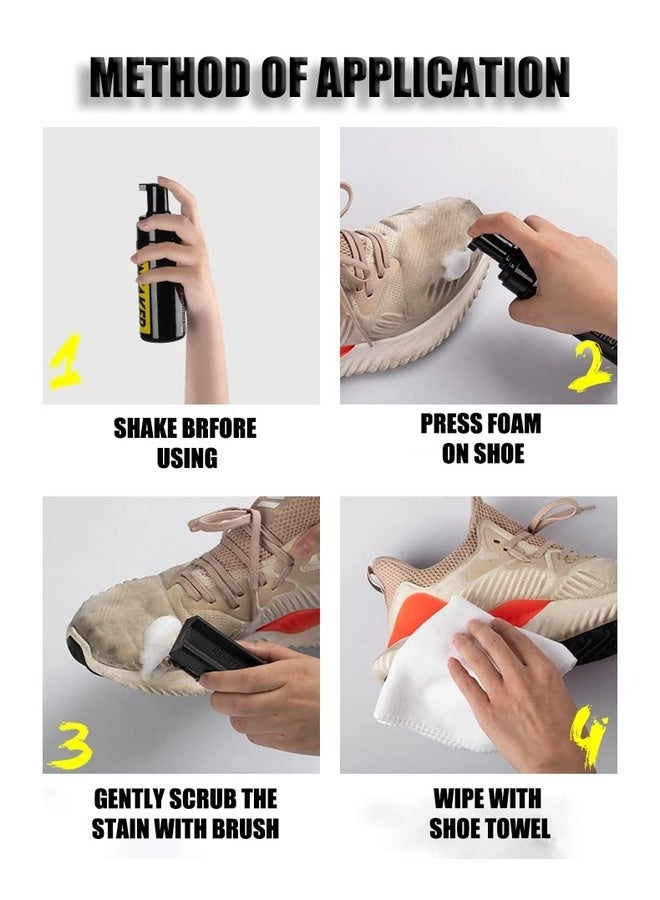 SNEAKER CLEANING Shoe and Sneaker Cleaner Kit, Easy Detergent for Sneakers Athletic Shoes - Water-Free Foam Sneaker Cleaner with Shoe Brush and Shoe Cloth Easy, Gentle Rub Design | 3 in 1 Stain Remover Spray Removes Dirt, Grime and Grass - Image 3