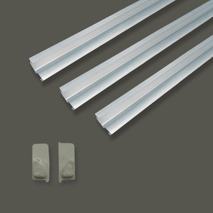 LIGHTING 21X09MM FURNITURE ALUMINIUM ROUND LED STRIP LIGHTS 1METER ROUND PROFILE LIGHT CHANNELS CORNER WITH DIFFUSED COVER END CAPS AND MOUNTING CLIPS WITHOUT LED STRAIGHT LINEAR PACK OF 3