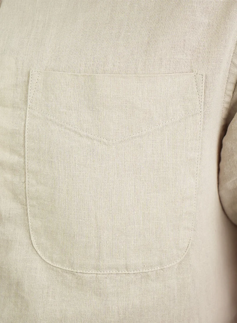 GIORDANO  Men's Slim Linen Cotton Short-Sleeve Shirt for Men | Best Price UAE