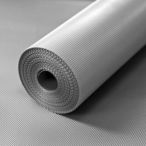 Kuber Industries Solid Multipurpose Diamond Textured Super Strong Anti-Slip Mat Liner 5 Meter Roll (Grey), PVC - Image 1