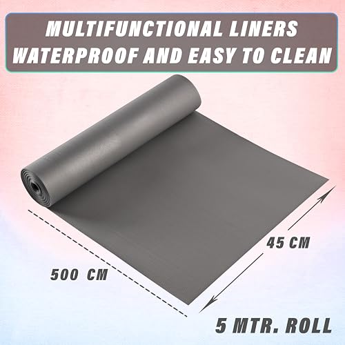 Kuber Industries Solid Multipurpose Diamond Textured Super Strong Anti-Slip Mat Liner 5 Meter Roll (Grey), PVC - Image 3