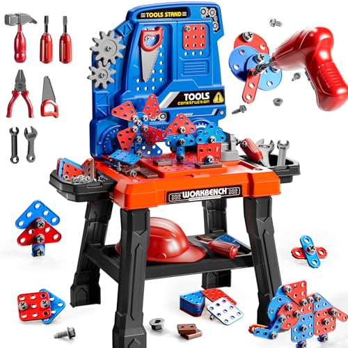 KIZONLY Kids Tool Toy Playset with Electronic Drill Sound for Aged 3 4 5 6 7 8 Workbench Toys for Toddlers 35 Pretend Play Tool Box Construction Mechanic Set Birthday Gift for Boys Girls Ages 38 - Image 1