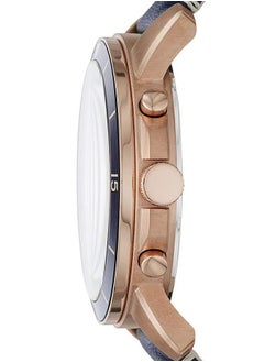 FOSSIL Men's Water Resistant Leather Analog Quartz Watch FS5237 - 44 mm - Blue  - Image 3