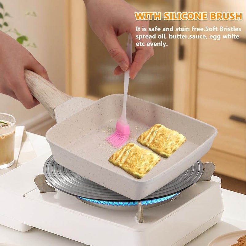 4tens Japanese Omelette Pan Non-Stick Tamagoyaki Pan Non-Stick Rectangular Frying Pan Sauté Pan Breakfast Pan Egg Frying pan Fried Egg Pan Skillet for Breakfast (Brakefast Pan) - Image 3