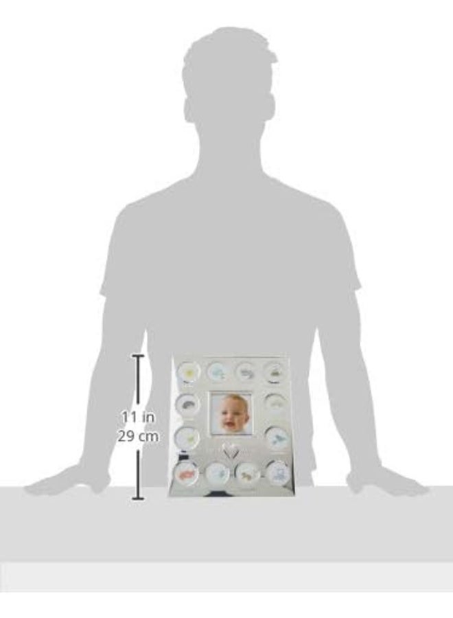 C.R. Gibson Carter's Baby's First Year Animal Theme Silver Metal Month by Month Picture Frame, 9.75" L x 11.75" H - Image 5