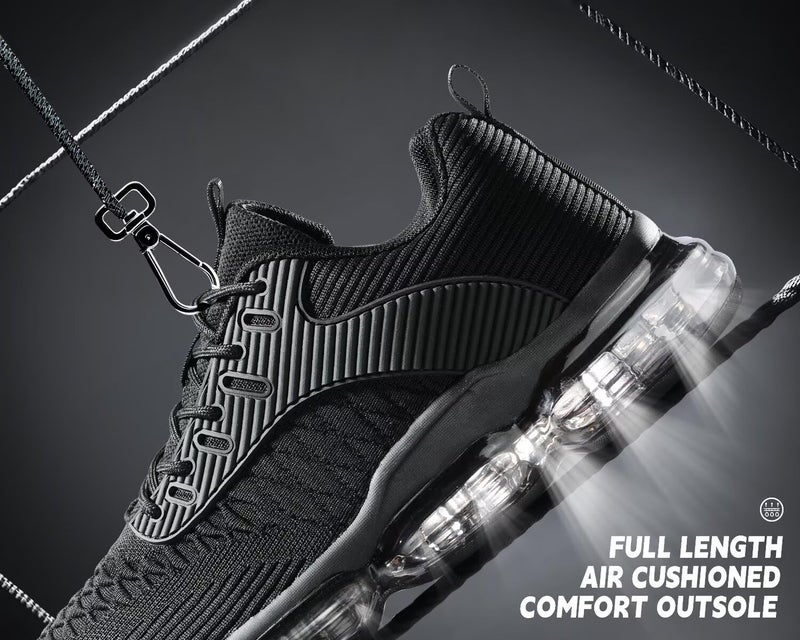 Kapsen Mens Running Shoes Air Cushion Tennis Walking Sneakers Casual Sport Gym Jogging All/Black 6.5 - Image 5