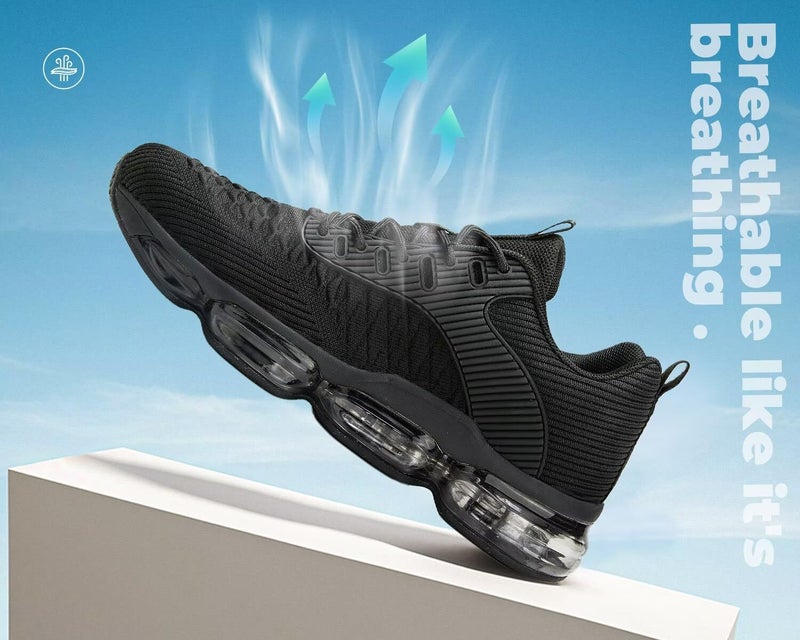 Kapsen Mens Running Shoes Air Cushion Tennis Walking Sneakers Casual Sport Gym Jogging All/Black 6.5 - Image 4