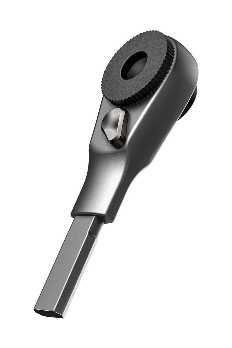 GALVANOX Flatend Ratchet Driver Designed for Leatherman Models Compatible with Multitool Flat Bit Kits and Standard 14 Hex Bits Brushed Steel