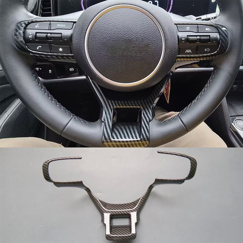 ZiWen Interior Trims Carbon Fiber Print Steering Wheel Cover Accessories for KIA Sportage 2023 2024 2025 K5 GT 2021 2022 2023 2024 2025 Carbon Fiber Print