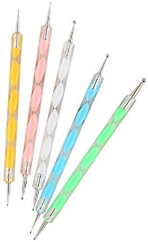 eS³kube eSkube 5 Pieces Set of Acrylic Dotting Tools for Nail Art Painting Tools Multi Color Stylus Pens for DIY - Image 2
