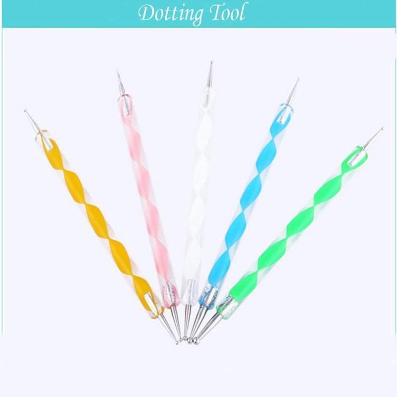 eS³kube eSkube 5 Pieces Set of Acrylic Dotting Tools for Nail Art Painting Tools Multi Color Stylus Pens for DIY - Image 5