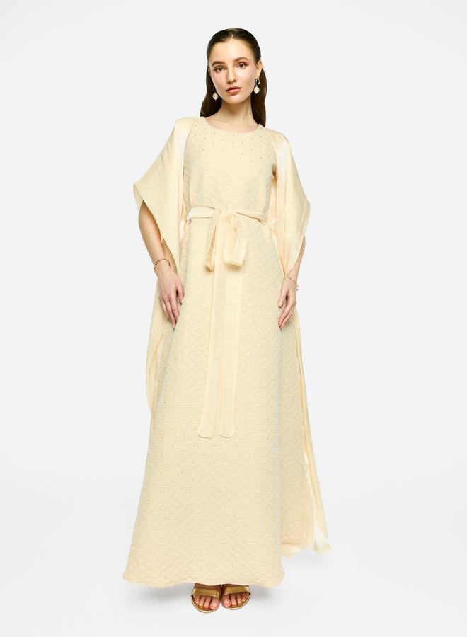 House of Moda Embellished Kimono Sleeve Belted Maxi Dress - Image 1