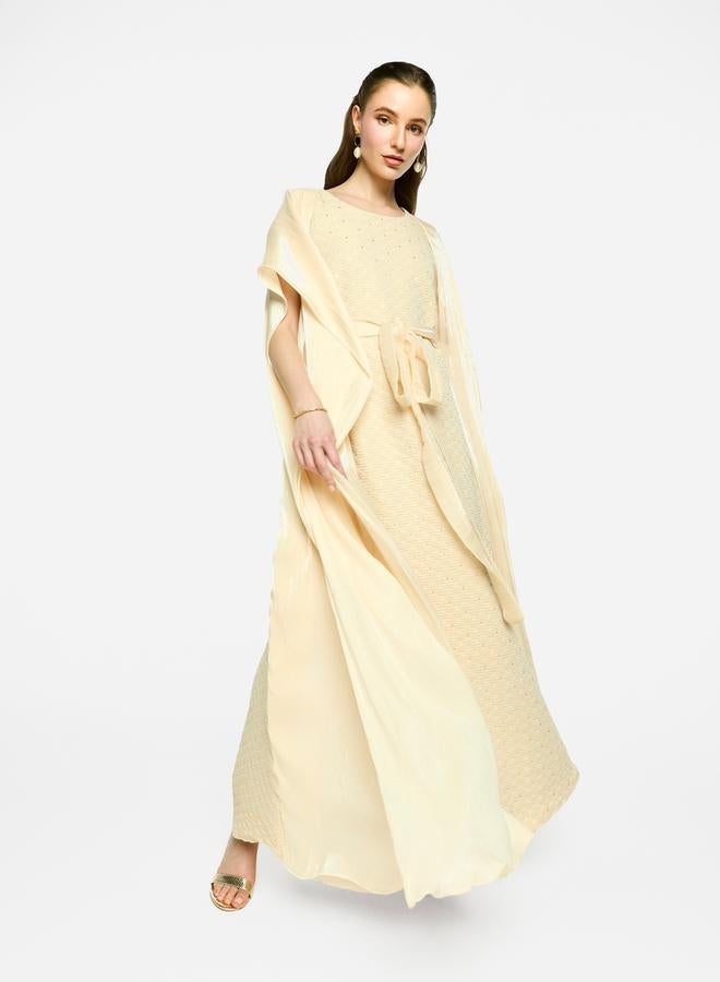 House of Moda Embellished Kimono Sleeve Belted Maxi Dress - Image 4