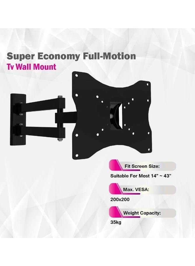 Skill Tech Swivel TV Wall Bracket Black - Image 2
