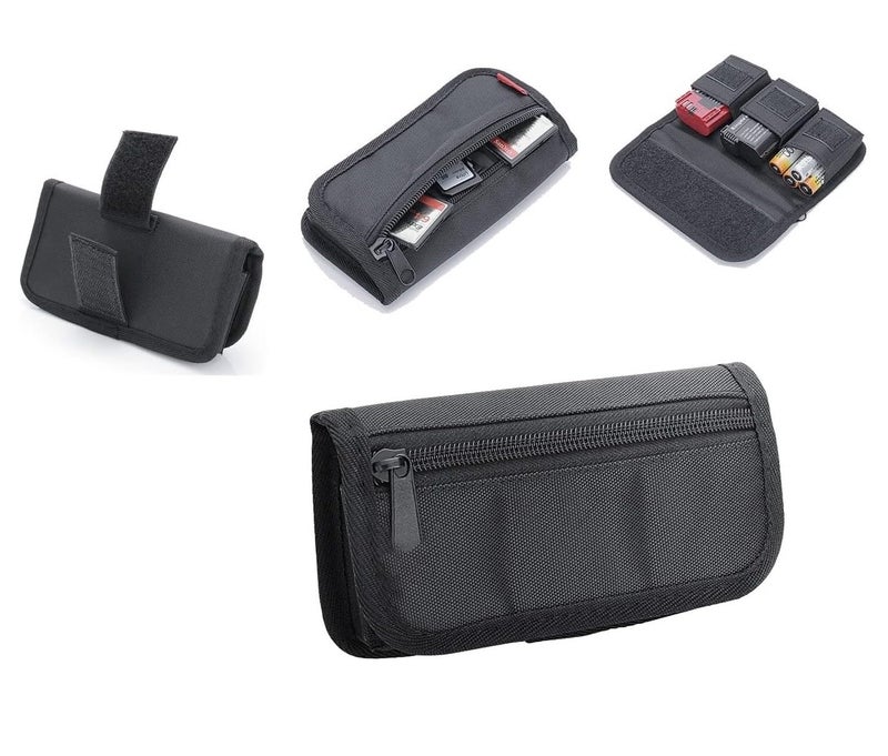 ALASKA ® DSLR Battery Holder Storage Case Cum Waist Bag (3 Pocket) Suitable for AA Battery and LP-E6/ LP-E17/ FZ100/ FW50/ F550, with Zipper Pocket for SD Card, Memory Card etc. - Image 2