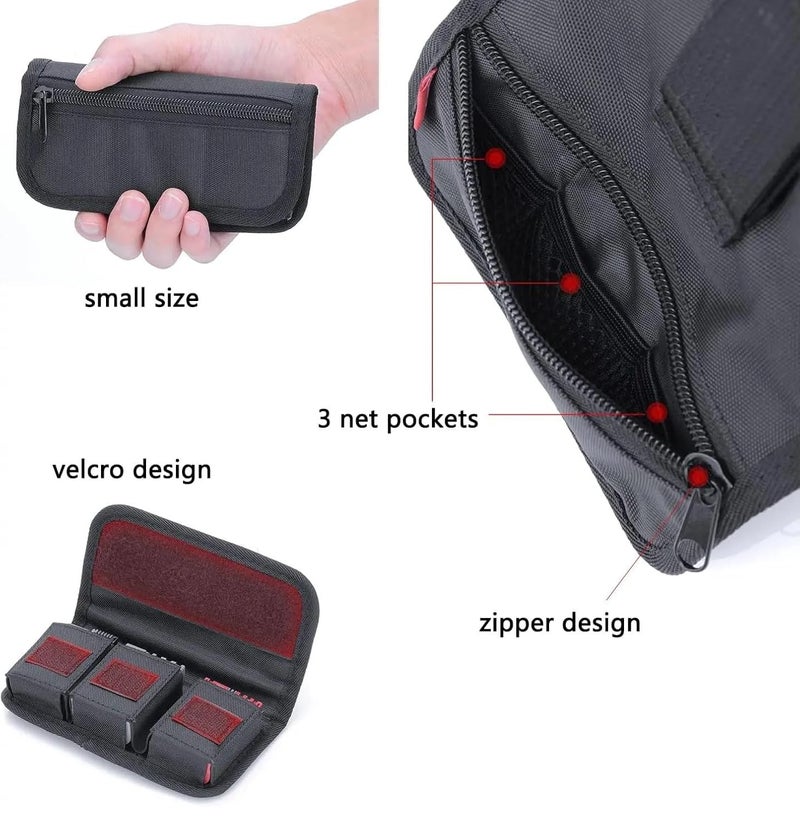 ALASKA ® DSLR Battery Holder Storage Case Cum Waist Bag (3 Pocket) Suitable for AA Battery and LP-E6/ LP-E17/ FZ100/ FW50/ F550, with Zipper Pocket for SD Card, Memory Card etc. - Image 4