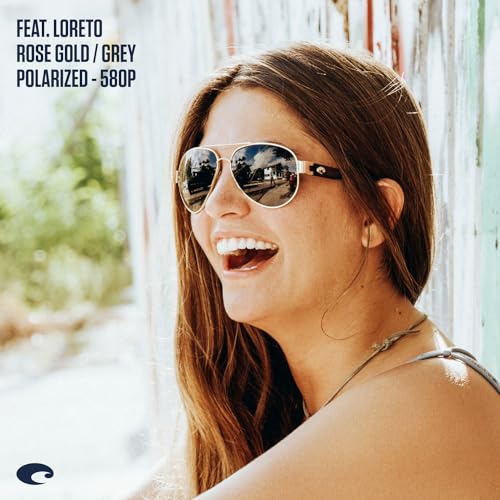 Costa Del Mar Polarized Sunglasses Womens - Loreto Aviator Designer Sunglasses for Women with 100% UV Protection - Size 56 - Palladium/Blue Mirror 580G - Image 5