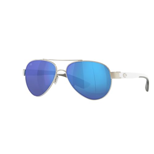 Costa Del Mar Polarized Sunglasses Womens - Loreto Aviator Designer Sunglasses for Women with 100% UV Protection - Size 56 - Palladium/Blue Mirror 580G - Image 1