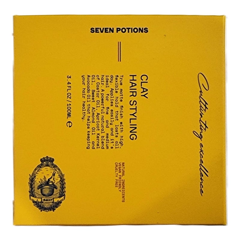 SEVEN POTIONS Hair Clay For Men and Women 3.4 fl oz - High Hold No Shine Hair Pomade For Men - Effortless Hair Styling Product That Leaves No Residue - Water Based - Natural, Vegan, Cruelty Free - Image 5