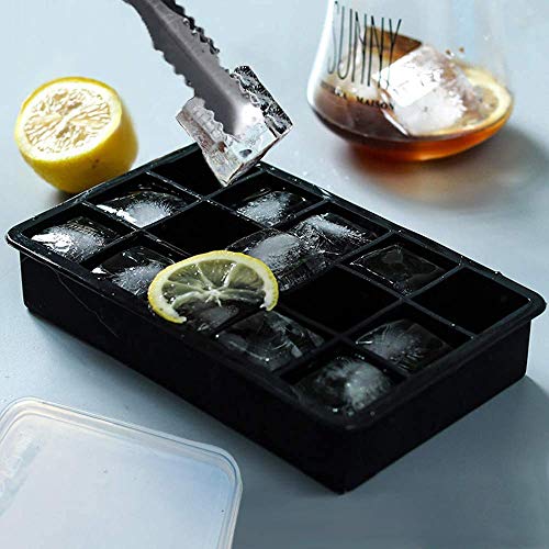 Topinon 2 Pcs 15 Cavities Silicone Ice Tray for Whiskey and Cocktail (Black - 15 Cavity) - Image 5