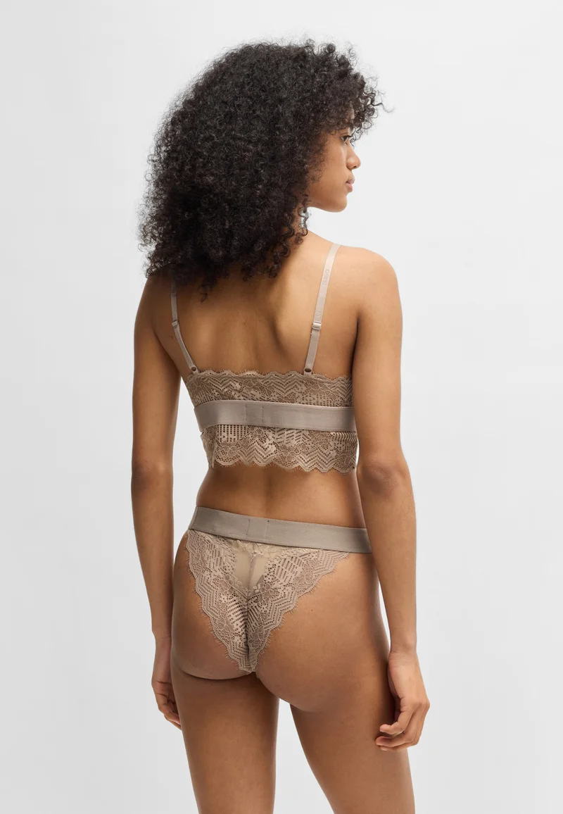 هوجو Stretch-lace briefs with logo waistband