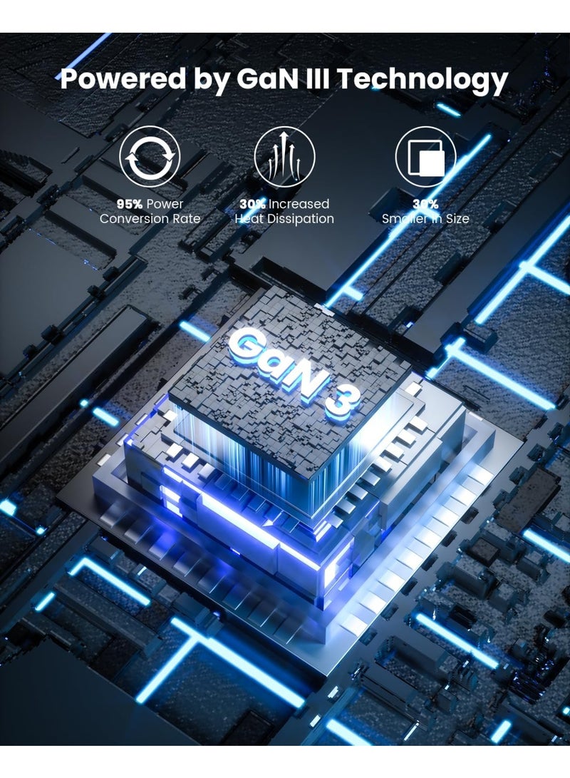 فلوشرينيك شاحن USB متعدد ، 268W USB C شاحن سريع 8Port USB C Plug ، محطة شحن USB المحمولة ونوع C ، محول شريط الطاقة لشاحن الجدار متوافق مع iPhone / iPad / Airpods / Samsung / Huawei - Image 4