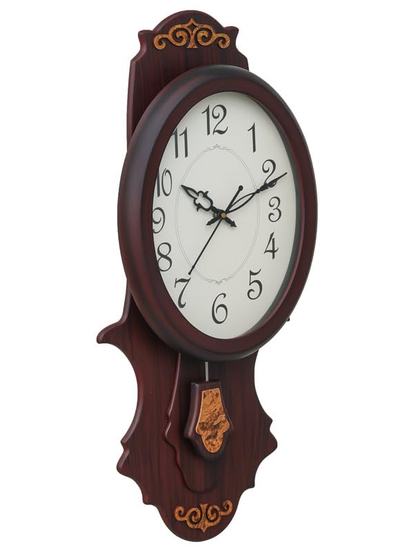 CHRONIKLE Elegant Vertical Wooden Case Analog Pendulum Wall Clock for Living Room Home Decorations Office Gifts (Size: 23 x 7 x 54 CM | Weight: 1215 Gram | Color: Rosewood) - Image 5