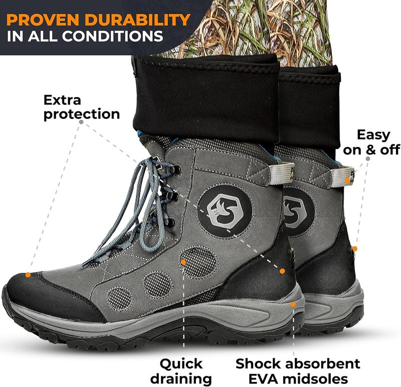 Foxelli Wading Boots – Lightweight Fly Fishing Boots for Men, Rubber Sole Wading Shoes - Image 5