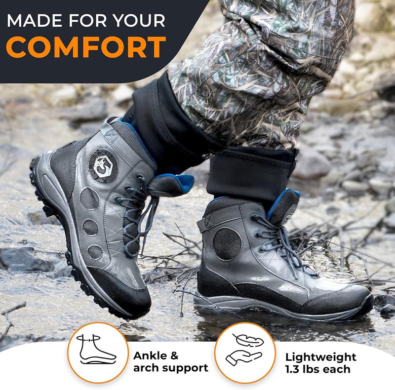 Foxelli Wading Boots – Lightweight Fly Fishing Boots for Men, Rubber Sole Wading Shoes - Image 4