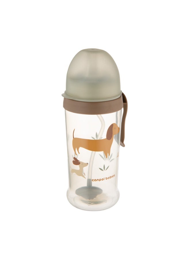 Canpol babies Non-Spill Sport Cup with Weighted Straw 350 ml DOGS - Image 1