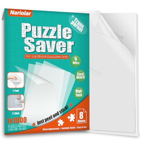 Nariolar UltraAdhesion Transparent Puzzle Glue Sheets 8 Puzzle Saver Sheets for Preserving Up to 1000Piece Jigsaws - Image 1