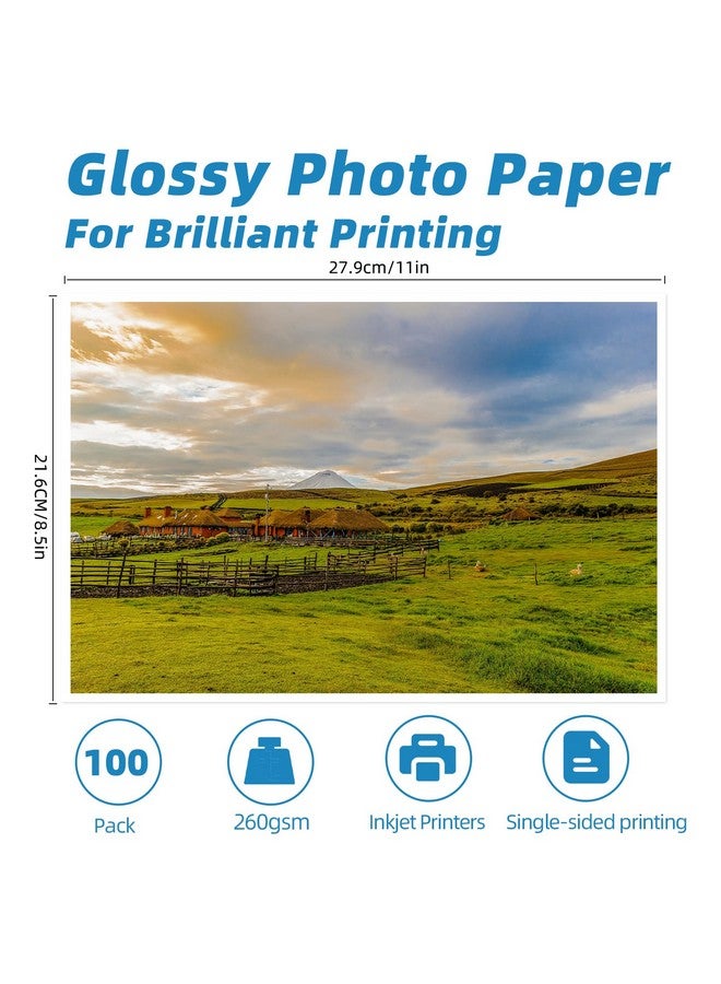Uinkit 100 Sheets Heavyweight Thick Glossy Photo Paper 8.5x11 Inkjet 68lb 260Gsm DIY Greeting Card Placemat Craft Project Signage Christmas Poster 11.8Mil for Inkjet printer - Image 2