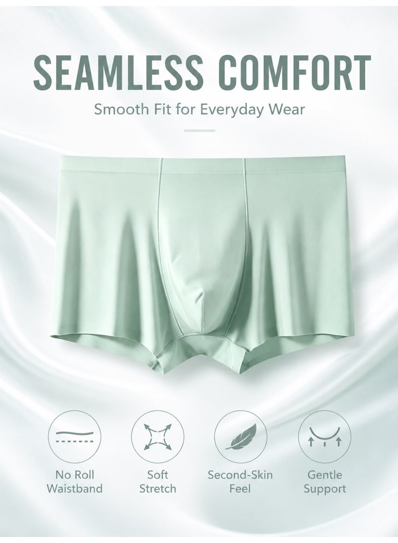 4 Pack Men's Ice Silk Boxer Briefs, Cooling Ultra-Thin Antibacterial Seamless Breathable, Moisture Wicking for Summer Daily Wear - Image 4