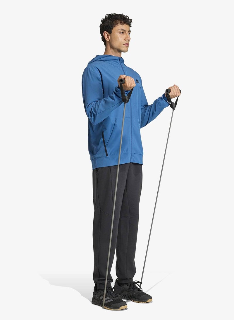 اديداس جاكيت بقبعة وسحاب كامل D4T WORKOUT - Image 5