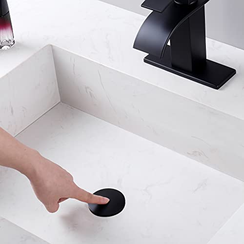 TIORIY Universal Bathroom Sink Stopper Replacement - for 1.25 Inch Stopper with Hair Catcher, Bounce Core Push-Type, Stainless Steel Sink Drain Stopper Assembly with Strainer, Matte Black - Image 5