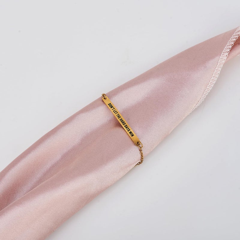 Ohmique Dont Let The Hard Days Win Bracelet - Gold Hard Day Motivational Bangle Stainless Steel Engraved Words, Inspirational Chain Jewelry Gifts for Women Friend - Image 5