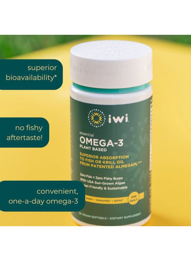 Iwi Omega-3 Essential, 30 Softgels (30 Servings), Plant-Based Algae Omega 3 with EPA + DHA, Brain, Heart & Immune Support Dietary Supplement, Krill & Fish Oil Alternative, No Fishy Aftertaste  - Image 4