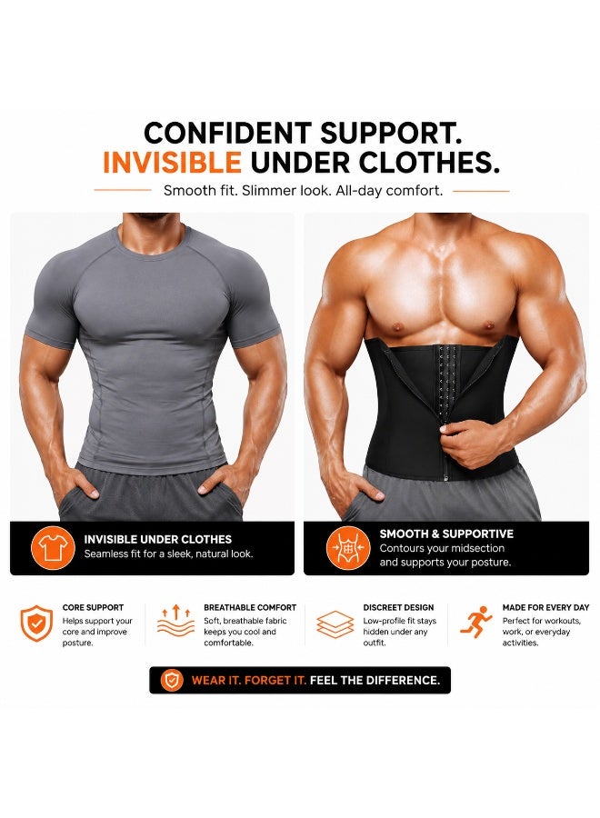 DIOTTI Men's Waist Trainer, Tummy Control Shapewear, Sport Workout Girdle, Lumbar Support Belt, Breathable Body Shaper for Gym, Running, Daily Use (L SIZE) - Image 2