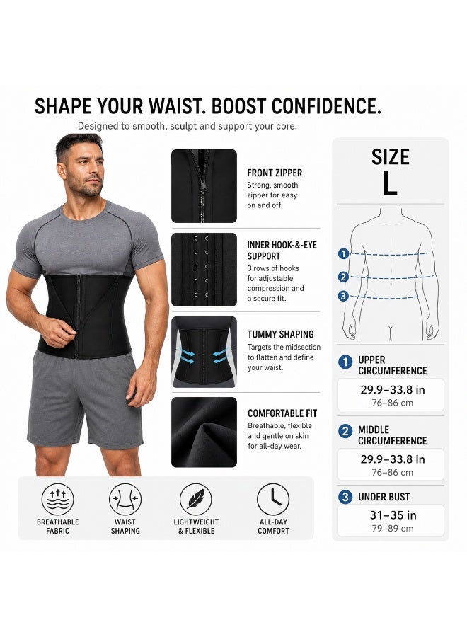 DIOTTI Men's Waist Trainer, Tummy Control Shapewear, Sport Workout Girdle, Lumbar Support Belt, Breathable Body Shaper for Gym, Running, Daily Use (L SIZE) - Image 5