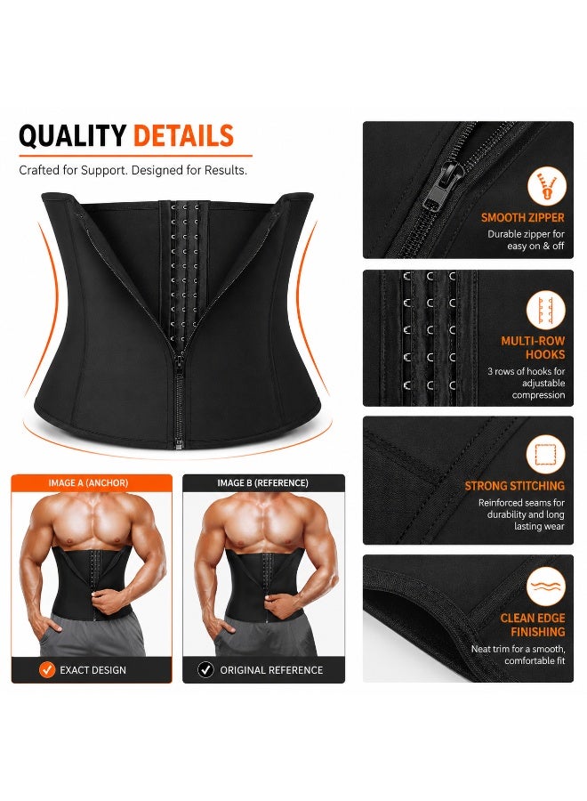 DIOTTI Men's Waist Trainer, Tummy Control Shapewear, Sport Workout Girdle, Lumbar Support Belt, Breathable Body Shaper for Gym, Running, Daily Use (L SIZE) - Image 3