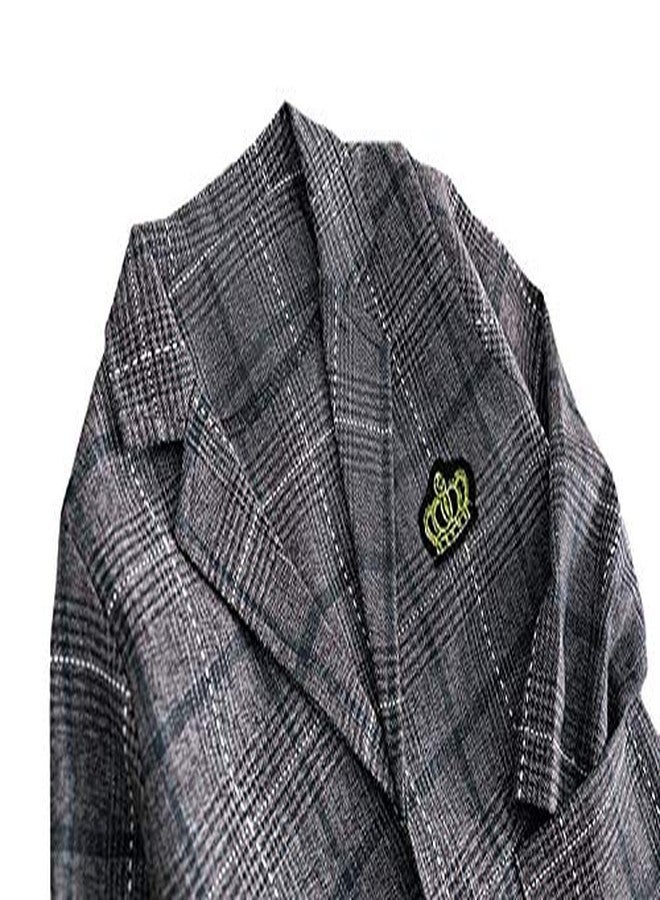 Mummamia Boys Gap Baby Plaids 3Pc T-Shirt Suit Set with Attached Tie - Black - Image 3