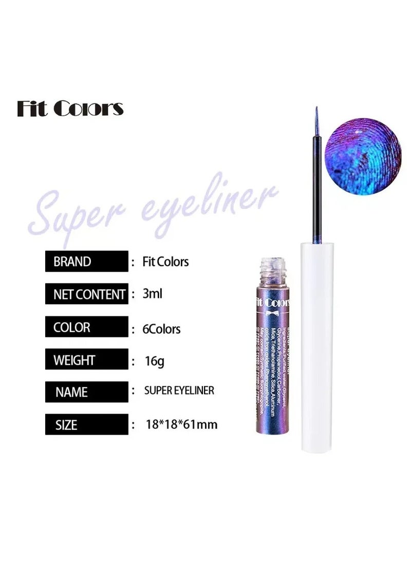 Fit Colors Shiny Metallic Eyeshadow Liner Chameleon Multi Chrome Eyeliner Liquid Pearl Gloss Color Aurora Eyes Makeup Glitter Pigment (1Pc)  - Image 3